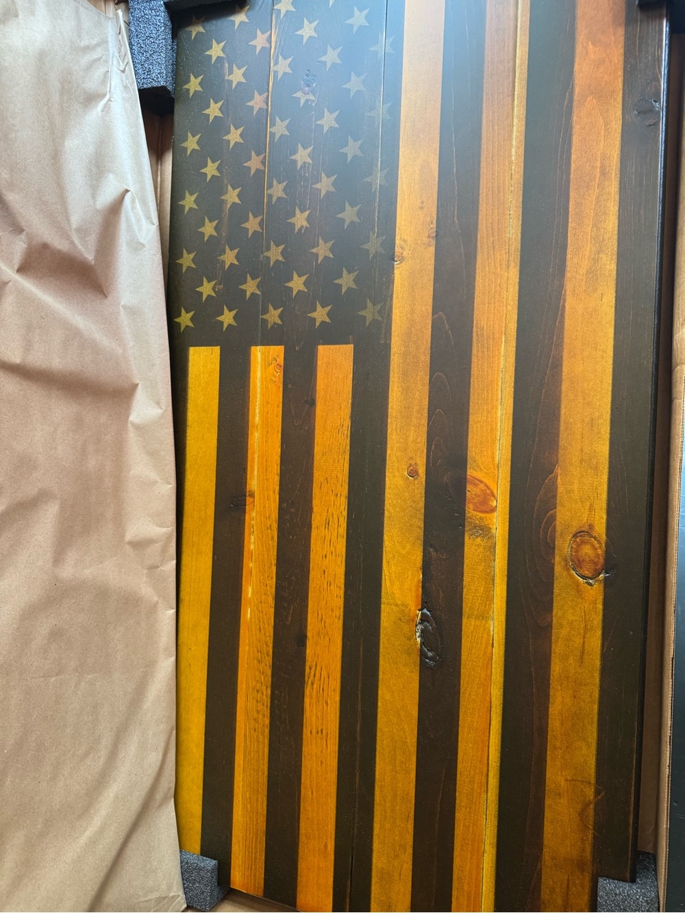 Flags of Valor- Rustic Wooden Vertical American Flag